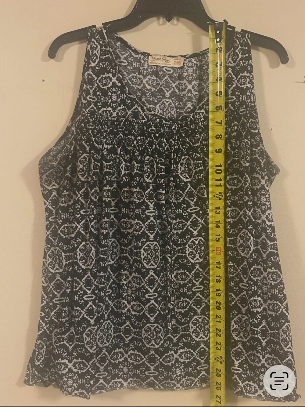 Faded, Glory - Women’s BLACK AND WHITE Printed Tank Top